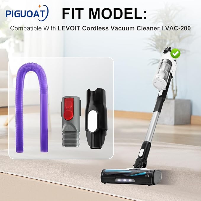 LVAC-200 Dryer Vent Cleaner Kit Fit for Levoit LVAC-200 Cordless Stick Vacuum Cleaner, 1 Dryer Vent Cleaner Kit + 1 Universal Adapter Tube