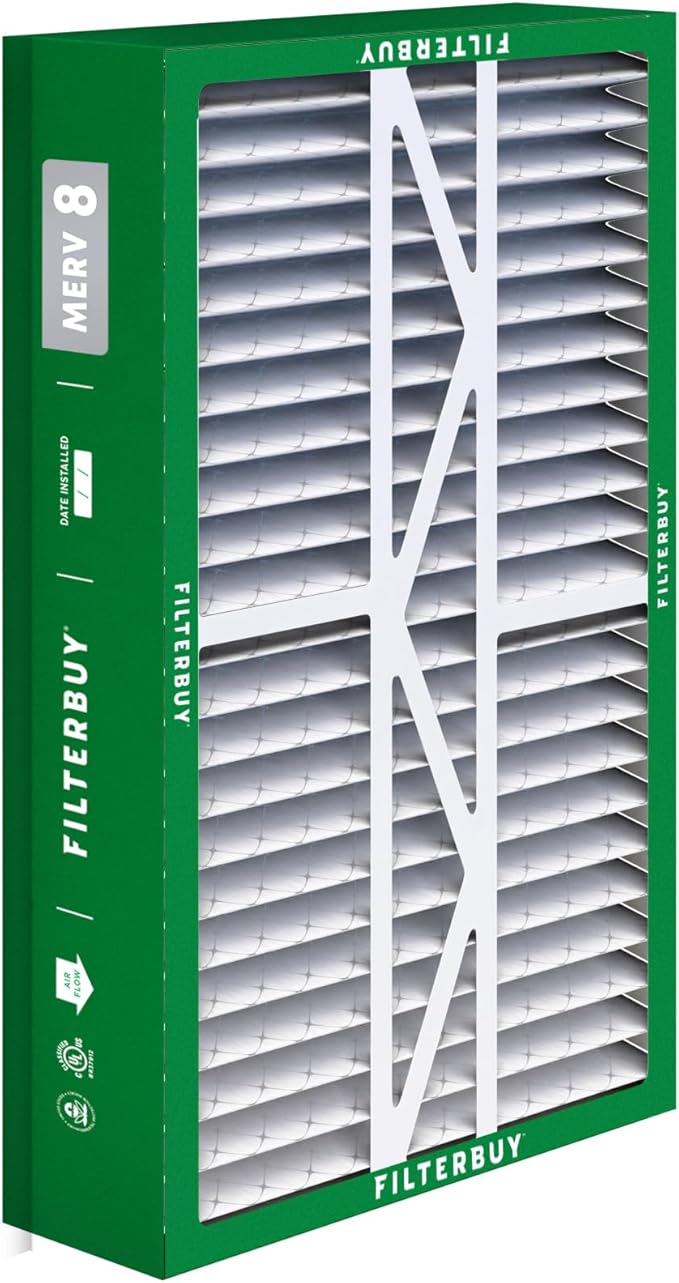 Filterbuy 17.5x27x5 Air Filter MERV 8 Essential Dust & Allergy Defense (3-Pack), Pleated HVAC AC Furnace Filters for Trane Perfect Fit & American Standard (Actual Size: 17.13 x 26.13 x 4.97)