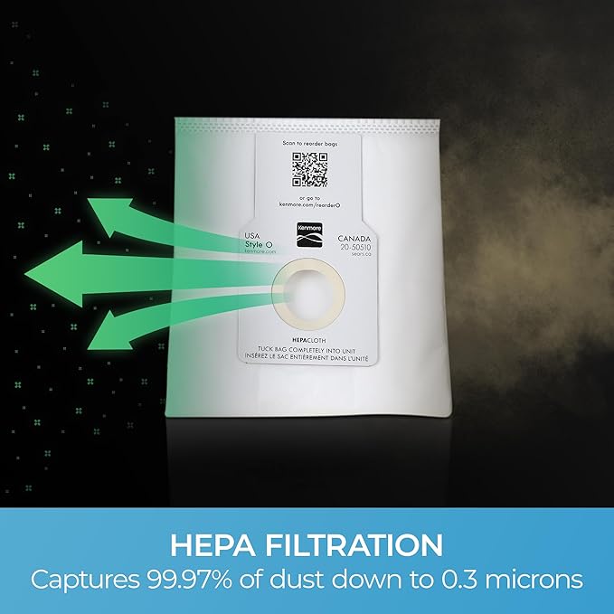 Kenmore 53293 Type O HEPA Vacuum Bags for Upright Vacuums 2pk