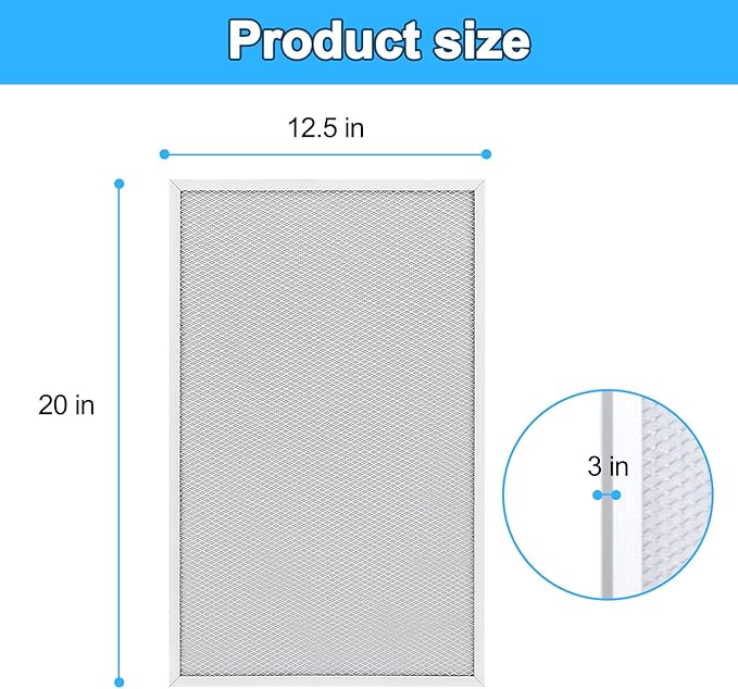 50000293-004 Post Filter Replacement Honey-well Electronic Air Cleaner Filters F300 F50F Fits For Honey-well Post Filter 20" X 12.5" (2 Pack)