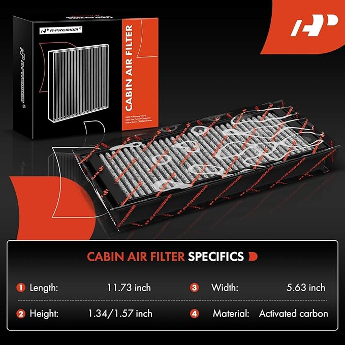 A-Premium 2-PC Cabin Air Filter with Activated Carbon Compatible with BMW X5 2007-2019, X6 2008-2019, Replace# 64116945594, 64119248294