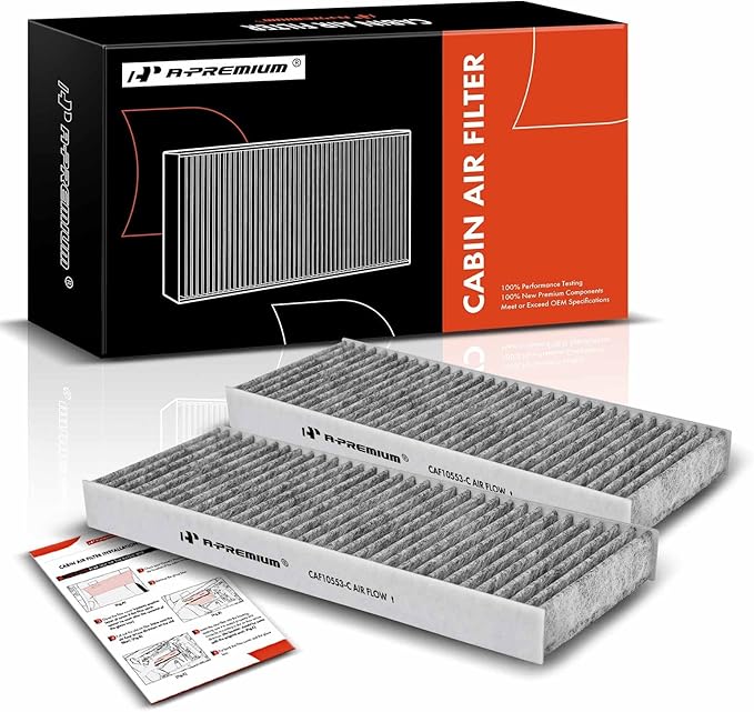 A-Premium 2-PC Cabin Air Filter with Activated Carbon Compatible with Nissan Frontier 2005-2021, Pathfinder 2005-2012, Xterra 2005-2015, NV1500/NV2500/NV3500 2012-2015 & Suzuki Equator 2009-2012