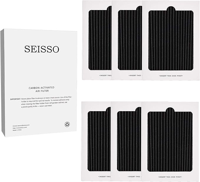 SEISSO Carbon Activated Refrigerator Air Filter Replacement Compatible with Frigidaire and Electrolux 242047801, 242047804, 242061001 (6)