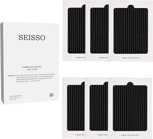 SEISSO Carbon Activated Refrigerator Air Filter Replacement Compatible with Frigidaire and Electrolux 242047801, 242047804, 242061001 (6)