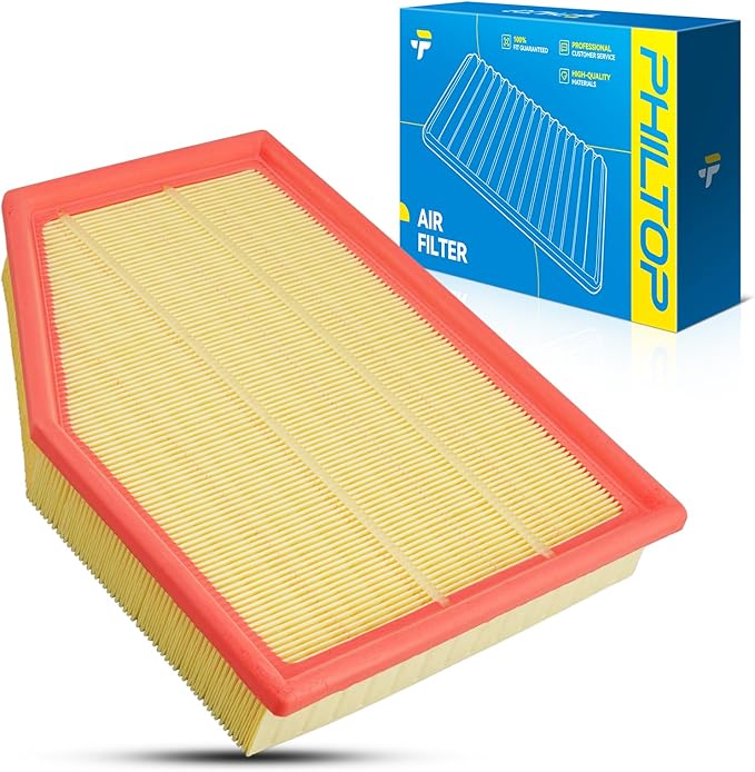 PHILTOP Engine Air Filter, Compatible with CA10022 BMW 528i 2008-2011, 525i 2004-2007, 530i 2005-2007, 528i xDrive 2009-2010, 528xi 2008, 545i 2004, Improved Engine Airflow