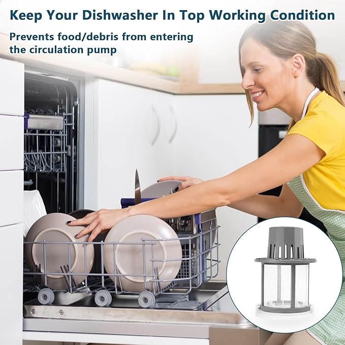 WD49X24057 Dishwasher Ultra Fine Filter Kit Compatible with GE Hotpoint, Dishwasher Filter for WD12X10416, WD12X20107 WD12X21676 WD12X21976 WD12X23736 GDT550PYR7FS DDT595SBL5TS GDT655SMJ2ES