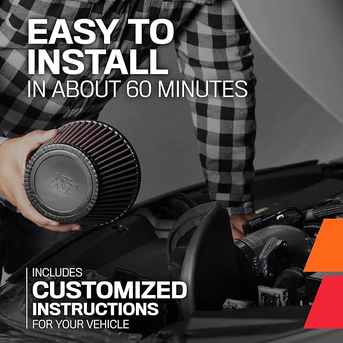 K&N Cold Air Intake System: High-Flow Air Filter, Increase Performance & Acceleration: Compatible with 2013-2018 Nissan: Altima, 69-7064TS