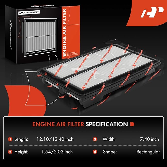 A-Premium Engine Air Filter Compatible with Acura TLX 2015-2020 & Honda Accord 2013-2017, V6 3.5L, Rigid Panel, Replace# 172205G0A00