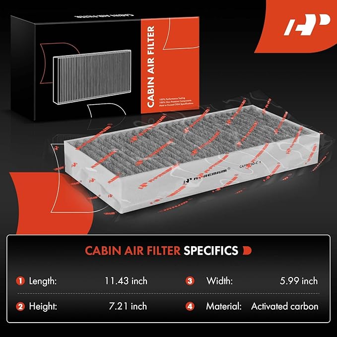 A-Premium 2-PC Cabin Air Filter with Activated Carbon Compatible with BMW X1 2016-2022, X2 2018-2022, i3 2014-2021, i3s 2018-2021 & Mini Cooper/Cooper Clubman 2016-2022, Cooper Countryman 2017-2022