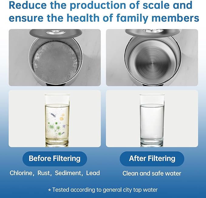 Faucet Water Filter, LED Display Faucet Top Water Filter with Real-Time Filter Life Indicator 99.9% Filtration, NSF42 Remove Chlorine,Odors & Heavy Metals, 1*Filter, LJ206