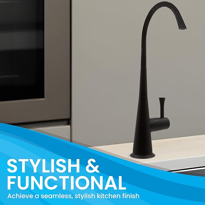 Metpure Non-airgap Brass RO Faucet Reverse Osmosis Drinking Water Filtration System Water Dispenser Spout. Contemporary Style. Include Wrench and Faucet Adapters. Matte Black
