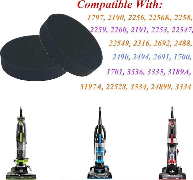 4 Pack 1608225 Filter Replacement for Bissell Powerforce Helix Turbo Rewind Bagless 1797 1700 1701 1797 2191 2191U 2190 Cleanview 2254 2258 3534 2492 2494 3675 Upright Vacuum, Part #1608225
