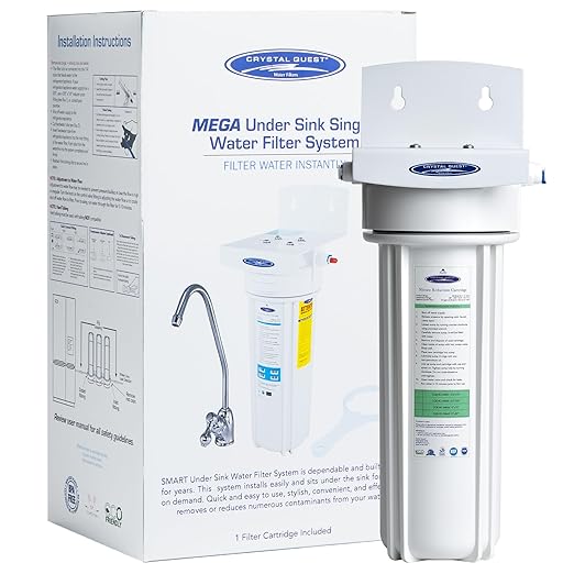 Crystal Quest Nitrate Removal + Smart/in-line Water Filter System Filters Up to 3000 Gallons - Inline Water Filtration for Refrigerator, Ice Maker, Water Cooler and Coffee Makers