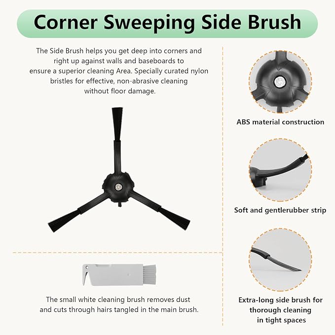 Replacement Parts Fit For Roborock Q5 Pro Q5 Pro+(Plus) Q5 Max+(Plus) Q5 DuoRoller+(Plus) Q8 Max Q8 Max+(Plus) Robot Vacuum Cleaner Accessories Kits. Dual Main Roller Brush, Washable Filter,Side Brush