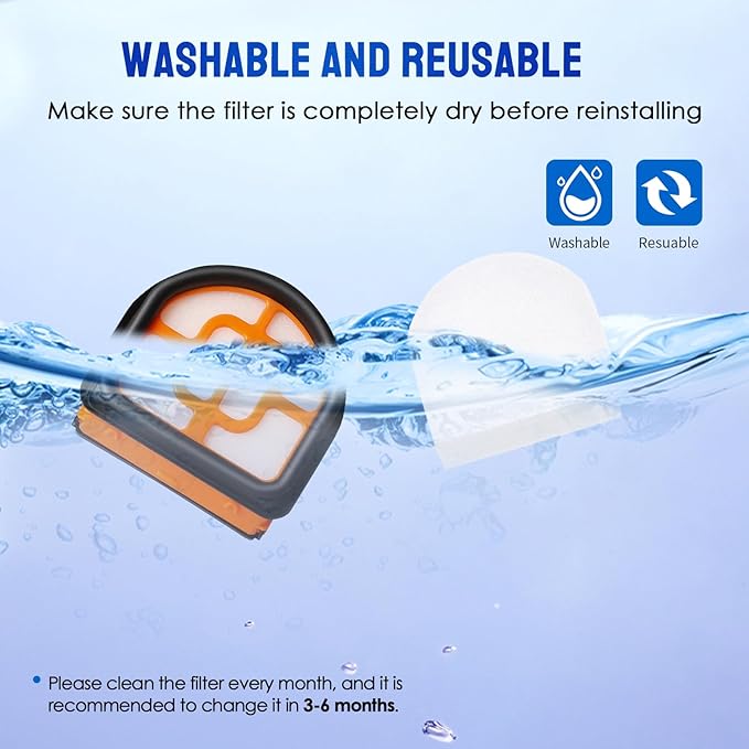 9 Pack Replacement Foam Filters Kit Compatible with Shark WD101,AW302,WD201 Hydrovac XL 3-in-1 Vacuum Cleaner, Cordless Pro XL Vacuum Accessories