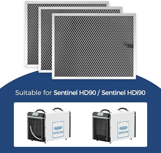 ALORAIR MERV-1 Air Filter for Basement Dehumidifiers Sentinel HD90/HDi90 Series Furnace Filters 3 Pack (12.6 × 10.1 × 0.4 in)
