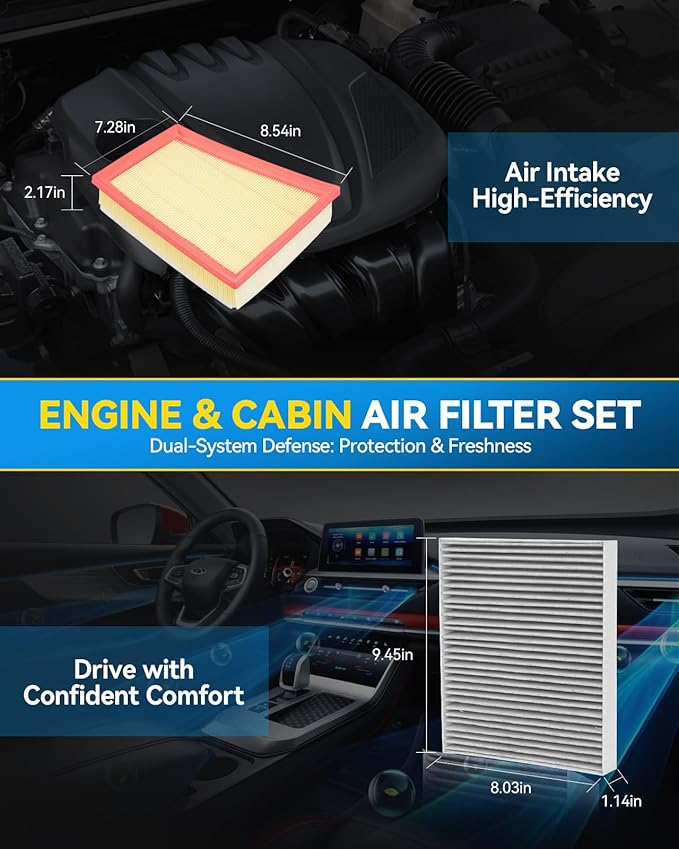PHILTOP Engine & Cabin Air Filter Set, Compatible With Chevrolet Trailblazer 2021-2026, Trax 2024-2026, Buick Encore GX 2020-2026, Replace CA12814 CF11966 Car Accessories