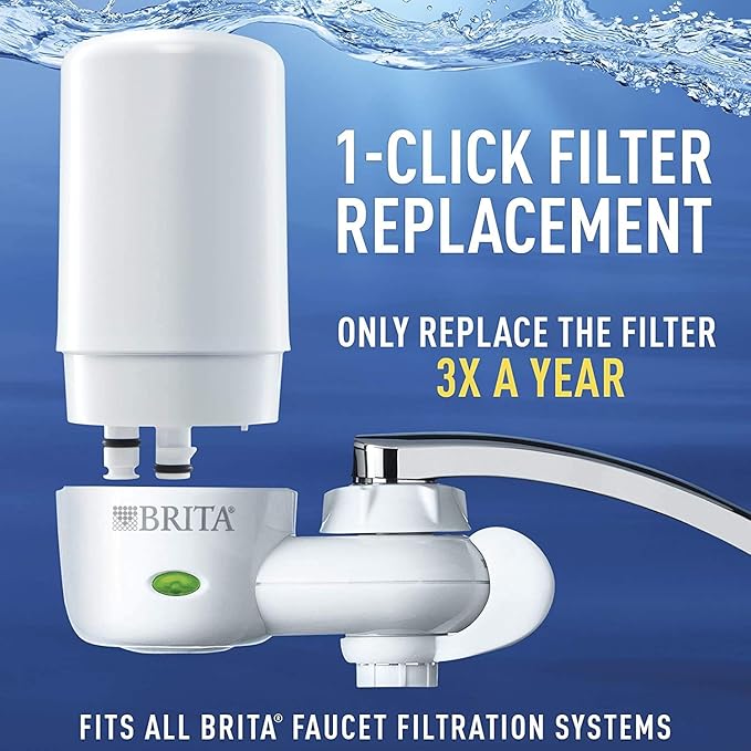 Brita On Tap Faucet Water Filter System, Includes:1 System+2 Filters