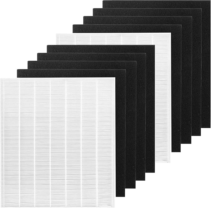 Goodsby 2 Pack Replacement H13 True HEPA Filters Pack for Coway Air Purifier AP1512HH AP-1512HH-FP AP-1518R AP-1519P and Airmega 200M, 2x True HEPA Filters and 8x Activated Carbon Pre Filters (2)