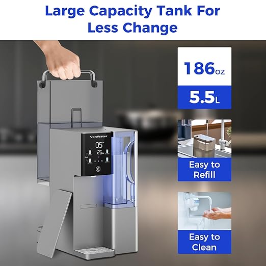CT910G Countertop Reverse Osmosis Water Filter, 7-Stage RO Water Filtration System with 2 Portable Pitchers, NSF/ANSI 372,42,58, 5 Volume Settings, 3:1 Pure to Drain CT910G, Bundle