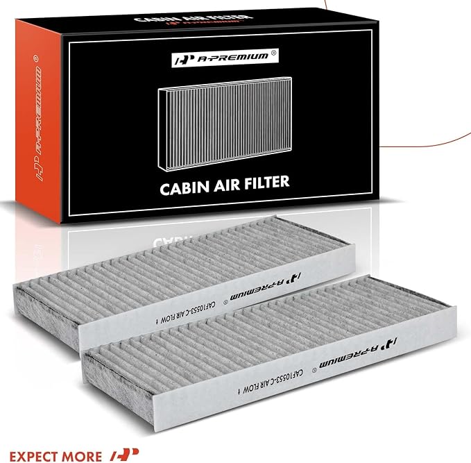 A-Premium 2-PC Cabin Air Filter with Activated Carbon Compatible with Nissan Frontier 2005-2021, Pathfinder 2005-2012, Xterra 2005-2015, NV1500/NV2500/NV3500 2012-2015 & Suzuki Equator 2009-2012