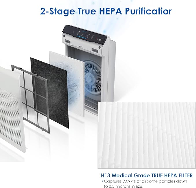 Flintar 115115 Filter A, Made in TAIWAN, Compatible with Winix Air Purifier C535, C909, 5300, 6300, P300, H13 Grade Replacement Filters, 4-Pack