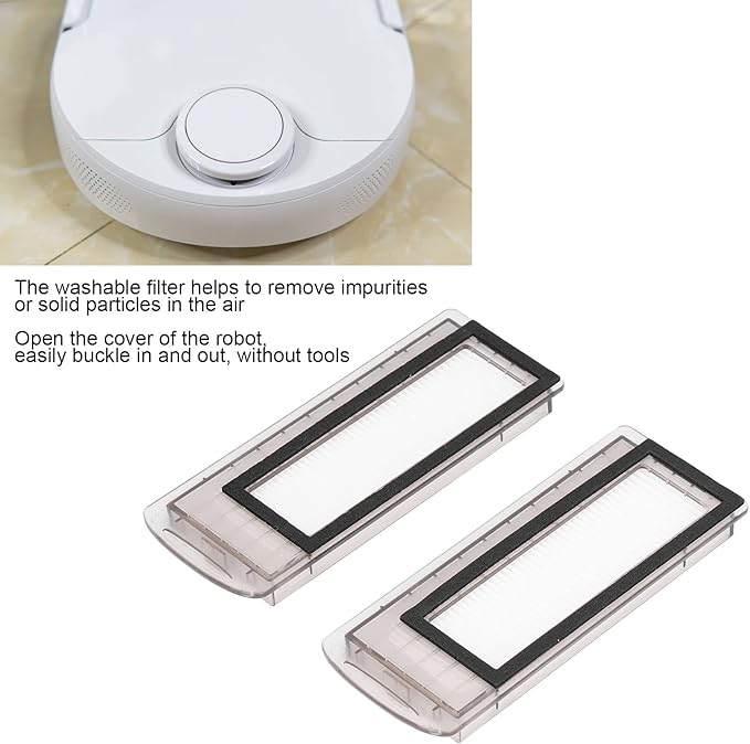 Acouto Filter Kit, 2Pcs Robot Vacuum Cleaner Filter Replacement Sweeper Filters Screen Vacuum Filter Replacement for J1 J2