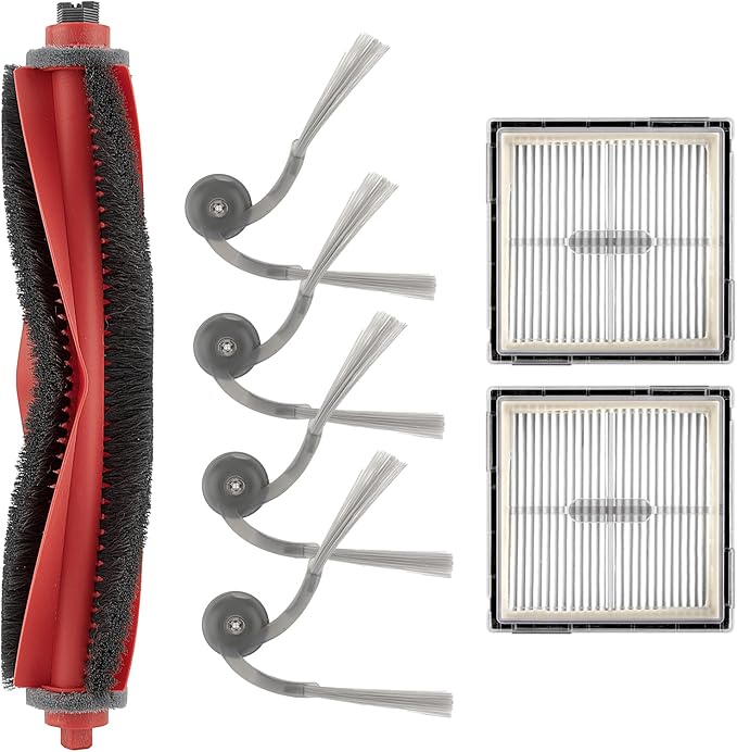 (7 Pack) Q10 S5/ S5+ Replacement Parts Compatible with Roborock Q10 X5/ X5+ Robot Vacuum Cleaner, 1 Roller Brush, 4 Side Brushes, 2 HEPA Filters, Accessories Kit
