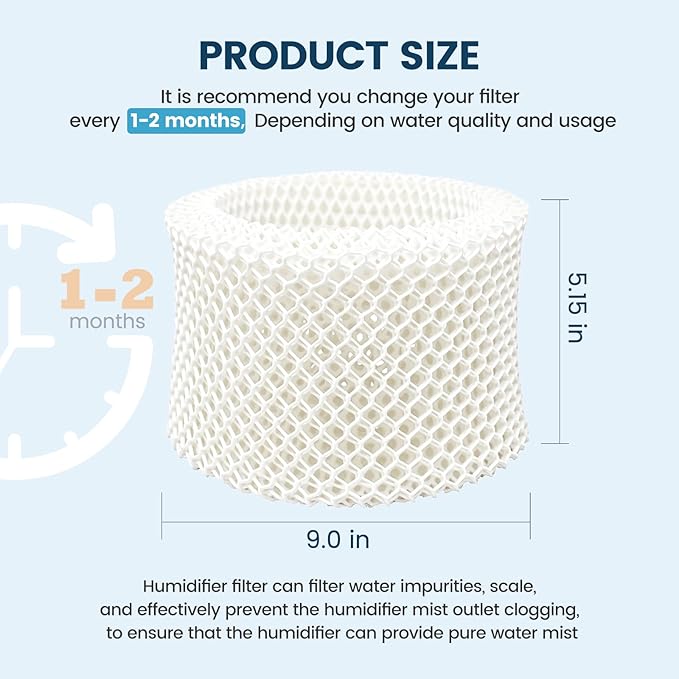 Colorfullife 3 Pack HAC-504 Humidifier Wicking Filters for Honeywell Humidifier HAC-504 HAC-504AW HAC504V1 HCM350 HCM-350W HCM-300T HCM-315T HCM-530 HCM-600 HCM-710 HEV-312, Replacement Filter A