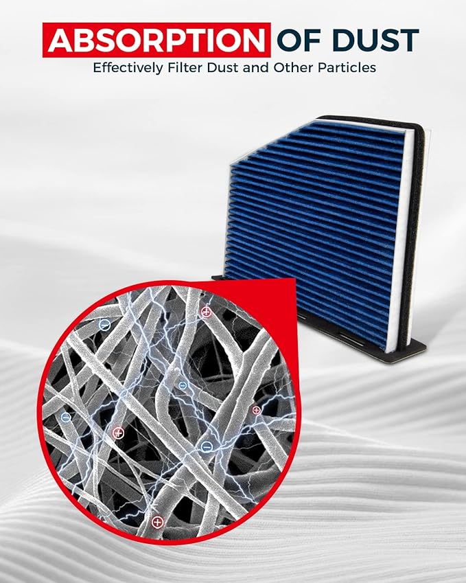 KAX Premium Cabin Air Filter with Dual Active Carbon, CF10373 Replacement for Volkswagen Jetta, Tiguan, Passat, Golf, Beetle, GTI, Audi A3, Q3, TT, A3 Quattro, Strong Adsorption Cabin Filter