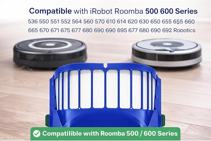 3 Pack Filter Vacuum Cleaner Kit Compatible With iRobot Roomba 500, 600 Series (550 560 650 620)