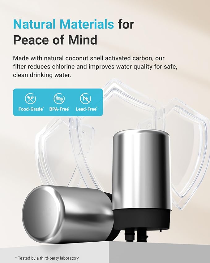 AQUA CREST Faucet Water Filter, Replacement for Brita® Filter, Brita® 36311 On Tap Water Filtration System, FR-200, FF-100, 100 Gallons, Chrome (2 Packs)
