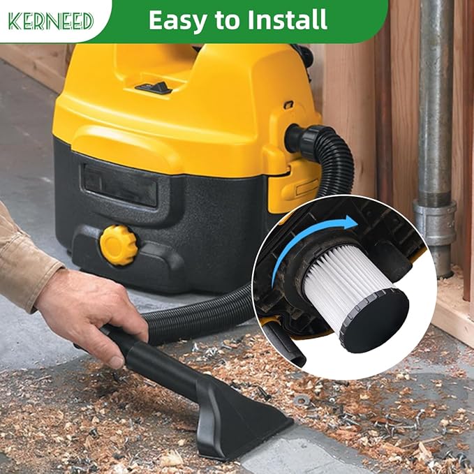 DCV5801H HEPA Filter Compatible with DEWALT DCV580H, DCV581H 20V MAX Wet/Dry Vacuum, with 2 Foam Sleeve Filters & 1 Brush