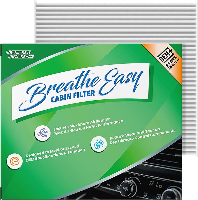 Spearhead OEM+ Particulate Breathe Easy Cabin Filter | Fits 07-08 Fit, 13-16 FR-S, 13-20/22-24 BRZ, 17-20 86, 22-24 GR86 Like OEM | Provides Max Airflow & Enhanced Performance (BE-549P)