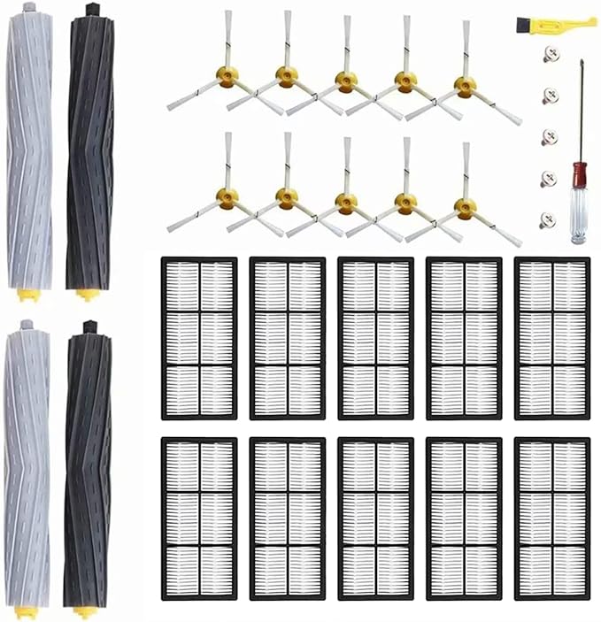 MZY LLC 29 Pack Replacement Parts for iRobot Roomba 800 900 Series 805 860 870 871 880 890 960 980 985 Vacuum Accessories, Replenishment Kit with 10 Filter,10 Side Brush, 2 Debris Extractor,1 Brush