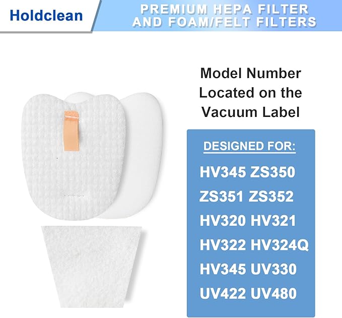 HV322 Filter Replacement for Shark Rocket Vacuum HV345 HV320 HV321 UV330 UV480 UV422 ZS350 ZS351 ZS352, Parts XPMFK320 & 1084FTV320, 4 Foam & Felt Filters and 4 Post Filters