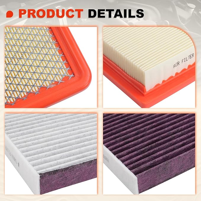 Silverado Sierra 1500 Upgraded Engine & Cabin Air Filter Kit for 2014-2018 Silverado 1500 Sierra 1500, 2015-2019 Silverado 2500 HD Sierra 2500HD 6.0L ONLY,2015-2020 Suburban Tahoe Yukon,NOT FOR 6.6L