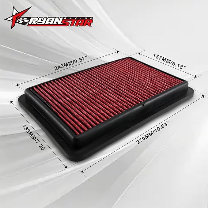 RYANSTAR RACING High-Flow Engine Air Filter 33-2480 Compatible with Mazda 3 6 CX-4 CX-5 2012-2025 Washable and Reusable Improves Power and Throttle Response Designed for Lifelong Use