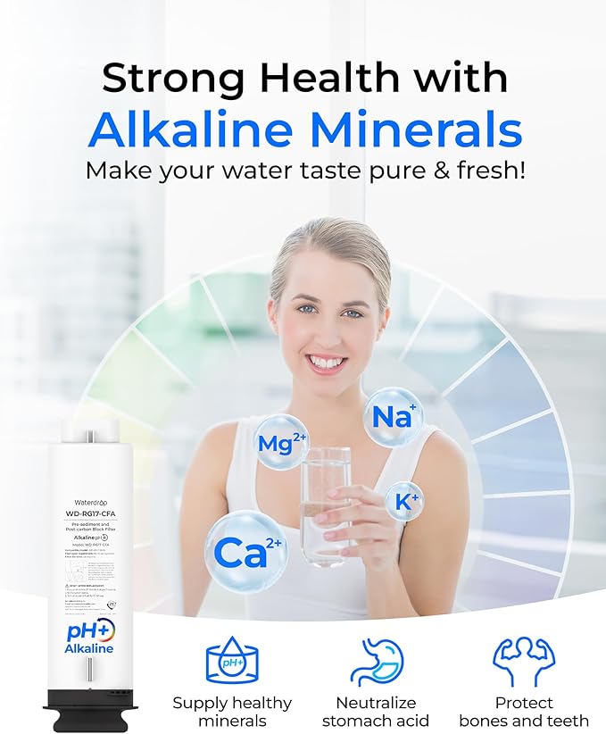 Waterdrop G5P700A-CF Filter, Replacement for Waterdrop G5P700A Undersink Reverse Osmosis System, 6-month Lifetime