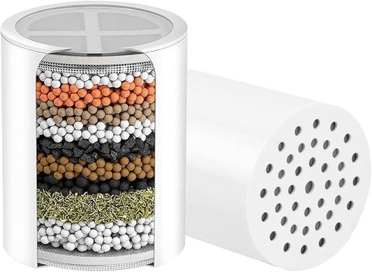 Replacement Shower Head Filter Cartridge Compatible with ‎Organic Jaguar Showerhead,Multi Stage Shower Filtration Systems for Hard Water Reduces Chlorine,Fluoride and Harmful Substance 2 Pcs