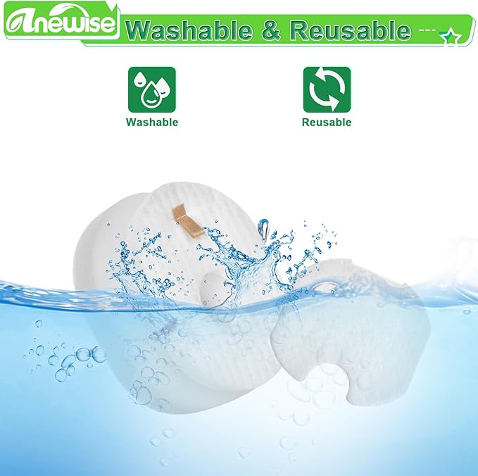 10 Pack HV301 Filter Replacement for Shark Rocket HV301 HV30126 HV300 HV302 HV292 HV305 HV307 UV450 QS301 CS100 Ultralight Corded Stick Vacuum, Part #XFFV300, 10 Foam + Felt + Post Filters