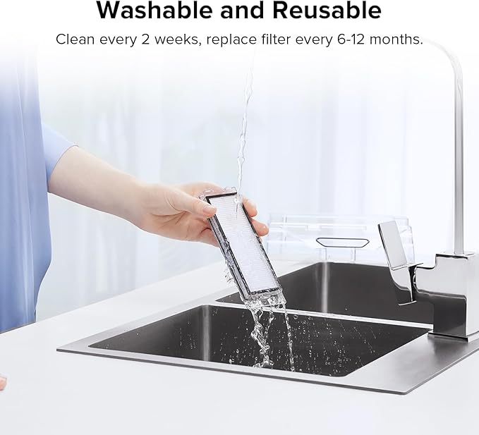 roborock 2 Pack Washable Filter Replacement Parts Compatible ONLY with Q Revo & Qrevo 2R3W (Not for other Qrevo models)