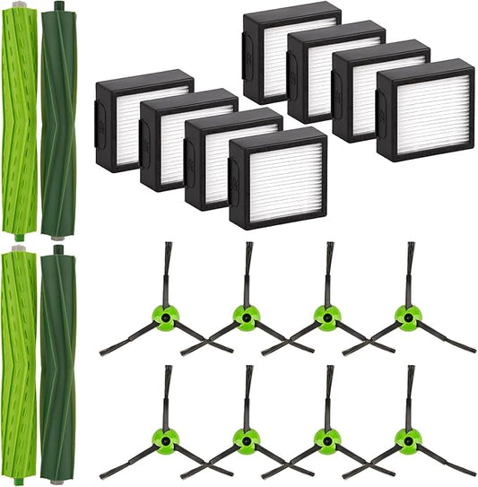 (20 Pack) Combo 10 Max Replacement Parts Compatible with iRobot Roomba Combo j7/ Combo j7+/ Comboj9+/ Combo 10 Max Robot Vacuum, 8 HEPA Filters, 8 Side Brushes, 2 Sets Roller Brushes