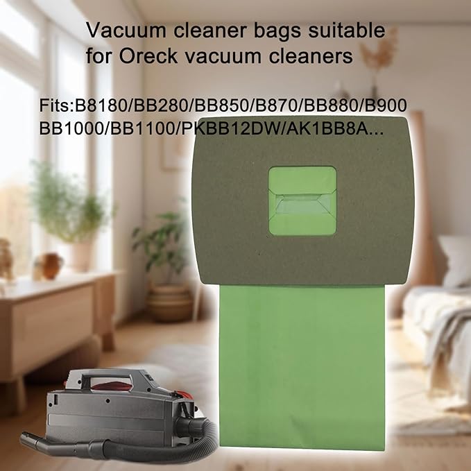 Replacement PKBB12DW Type BB Vacuum Cleaner Bags Compatible with Oreck XL Buster B BB - All Handheld Vacuum BB180, BB280, BB850, BB870, BB880, BB900, BB1000, BB1100, BB1200, MV160, CC1600-6pcs
