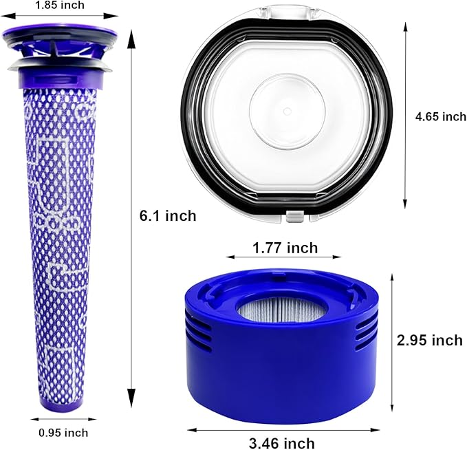 Dust Bin Lid Cover + Filter Replacement Parts Compatible with Dyson V8 V7 Vacuum Cleaner Canister Dirt Cup Lid,Bottom Accessories Part,Dust Collector Bucket Cover/Vacuums Attachment