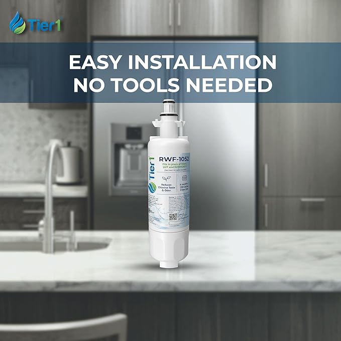 Tier1 RWF1052 ADQ36006101 Refrigerator Water Filter | Replacement for LG LT700P & Kenmore 9690 Fridge Filter - Up to 36 Months Supply | Easy Install | Odor Control | Clean & Great Tasting Water (6-pk)