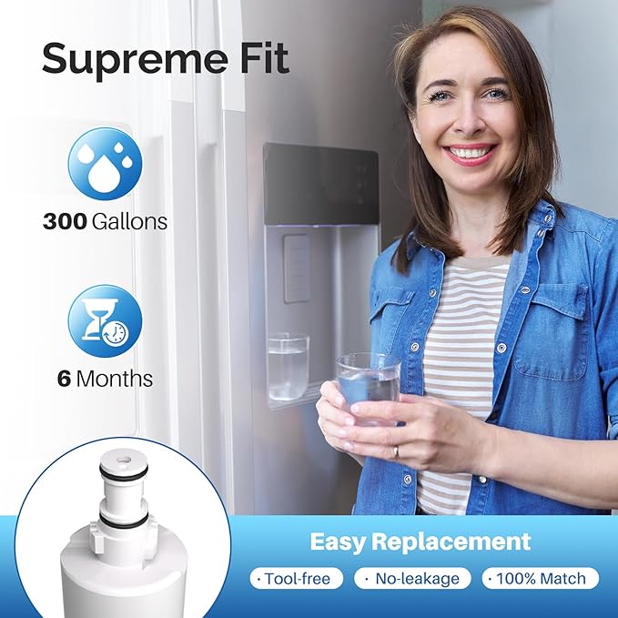 ICEPURE 4396508 Refrigerator Water Filter Compatible with Whirlpool 4396508, 4396510, Filter 5, EDR5RXD1, NL240V, WFL400, LC400V, 4392857, RWF0500A 1PACK
