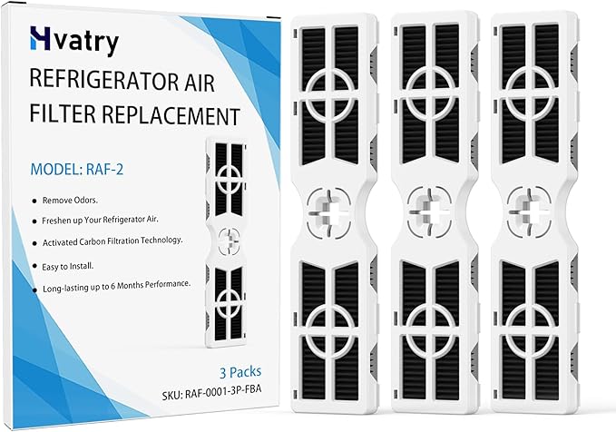 FRGPAAF2 Refrigerator Air Filter for Frigidaire PureAir AF-2 - Remove Odors with Carbon Technology - Compatible with Frigidaire Gallery Fridges, FRPAKRF, FRSS2323AS, FRFN2823AS, FRFC2323AS - 3 Packs