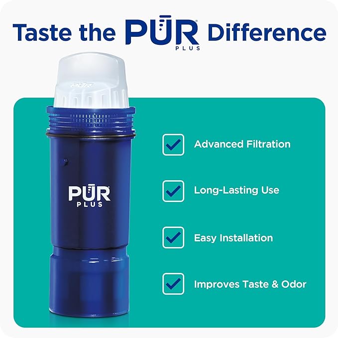 PUR Plus Lead Reducing Water Pitcher and Dispenser Replacement Filter, 1-Pack, NSF & WQA Certified - Compatible with All PUR Pitchers and Dispensers, Blue, PPF951K1