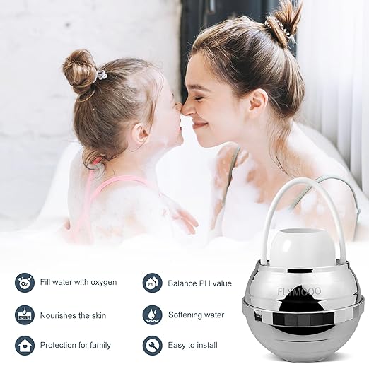 Bath Filter for Tub, Bathtub Faucet Water Filter with 8 Stages & 2,500 Gallons of Filtration to Reduce Contaminants for Softer, Smoother Skin (Silvery)